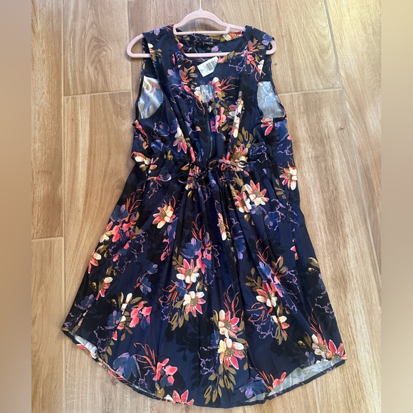 🆕NWT Torrid women’s blue floral Mini Zip-Front sleeveless Shirt Dress Plus SZ 3X - Picture 3 of 6